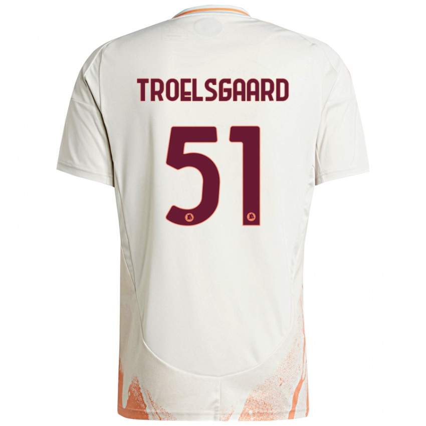 Enfant Maillot Sanne Troelsgaard #51 Crème Blanc Orange Tenues Extérieur 2024/25 T-Shirt Belgique