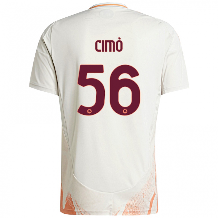 Enfant Maillot Giada Cimò #56 Crème Blanc Orange Tenues Extérieur 2024/25 T-Shirt Belgique