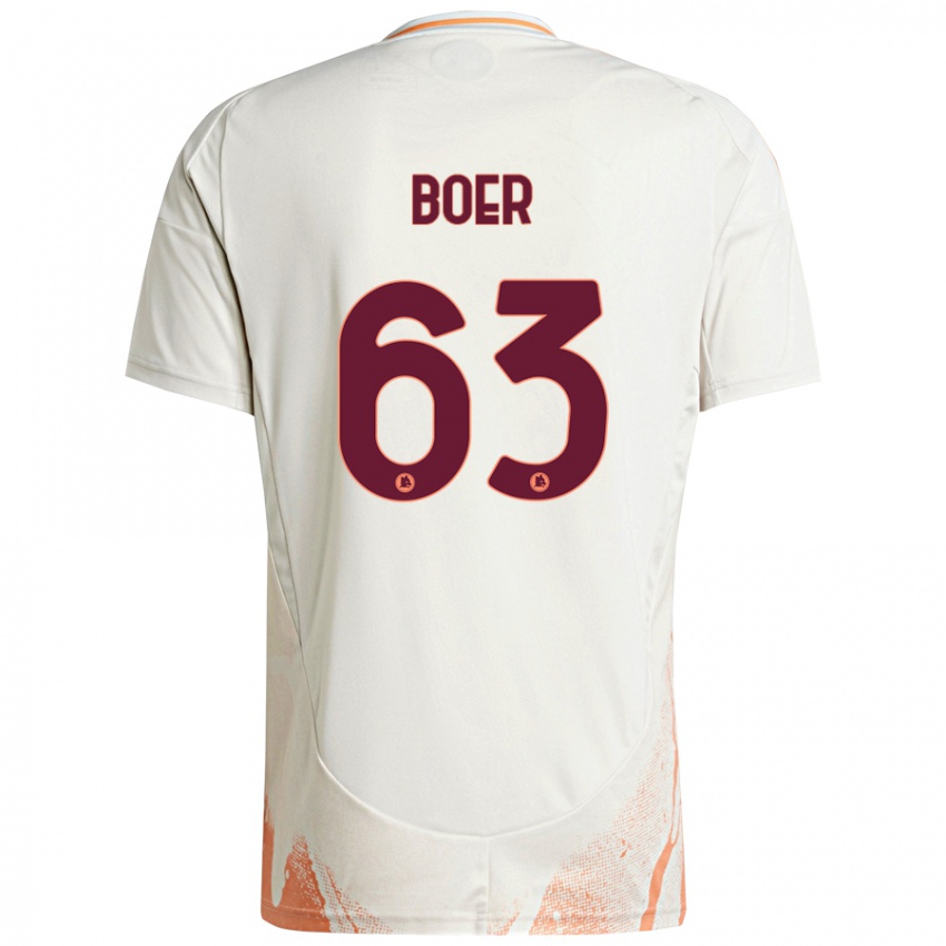 Enfant Maillot Pietro Boer #63 Crème Blanc Orange Tenues Extérieur 2024/25 T-Shirt Belgique