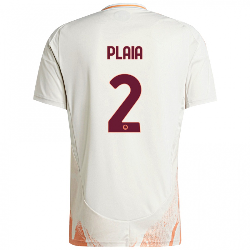 Enfant Maillot Matteo Plaia #2 Crème Blanc Orange Tenues Extérieur 2024/25 T-Shirt Belgique