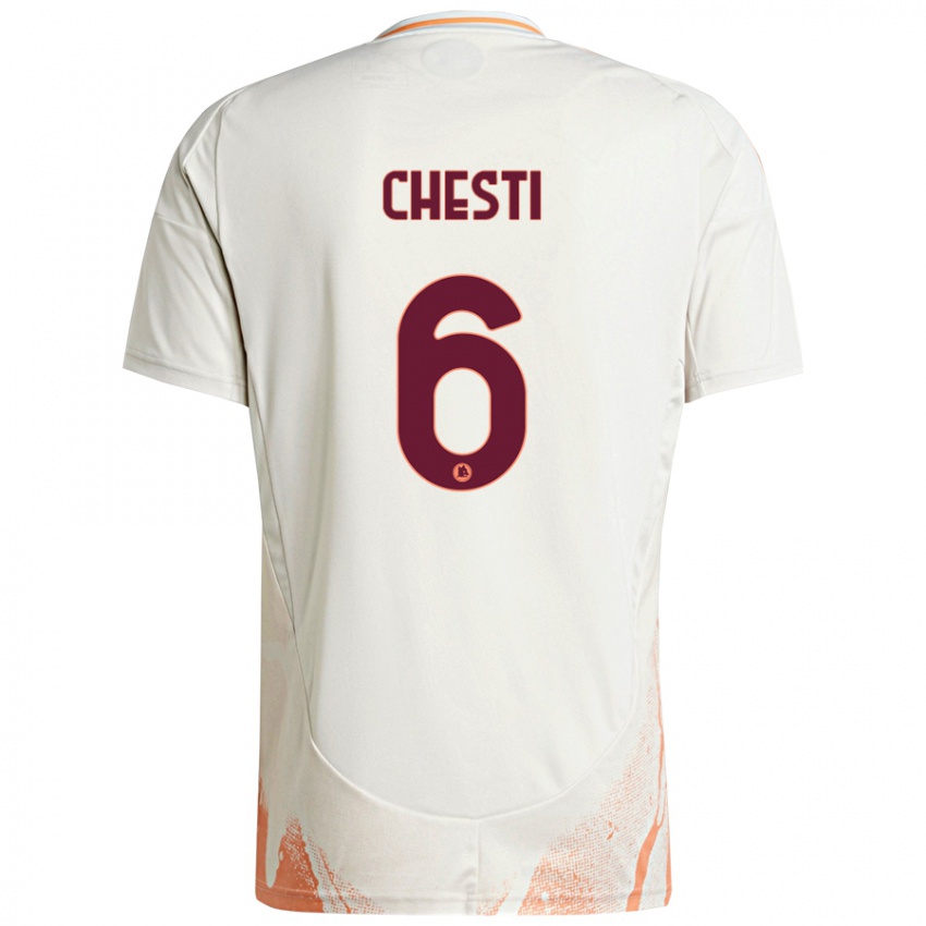 Kinderen Francesco Chesti #6 Crème Wit Oranje Uitshirt Uittenue 2024/25 T-Shirt België