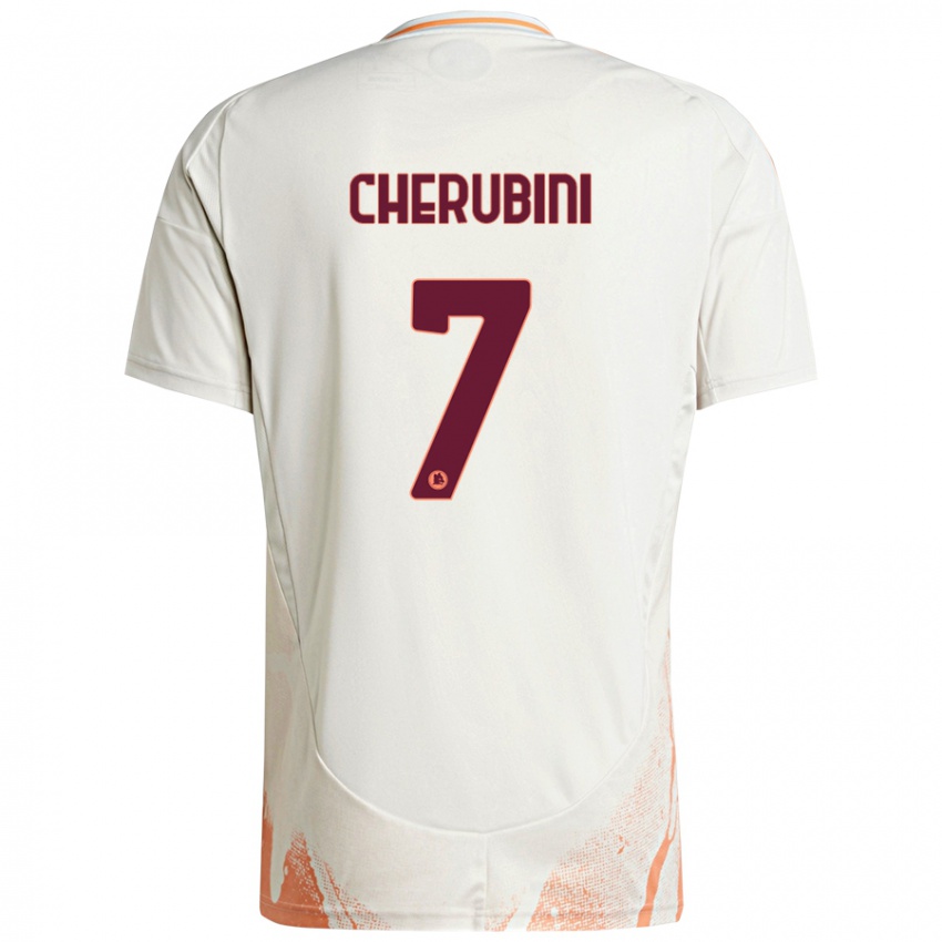 Enfant Maillot Luigi Cherubini #7 Crème Blanc Orange Tenues Extérieur 2024/25 T-Shirt Belgique