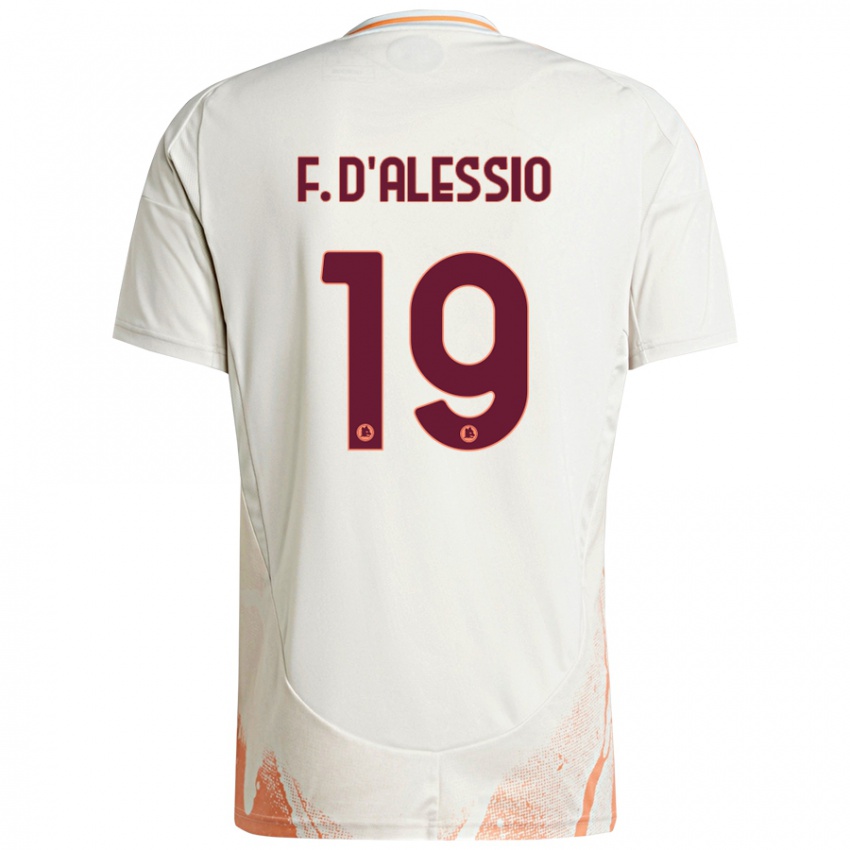 Enfant Maillot Francesco D'alessio #19 Crème Blanc Orange Tenues Extérieur 2024/25 T-Shirt Belgique