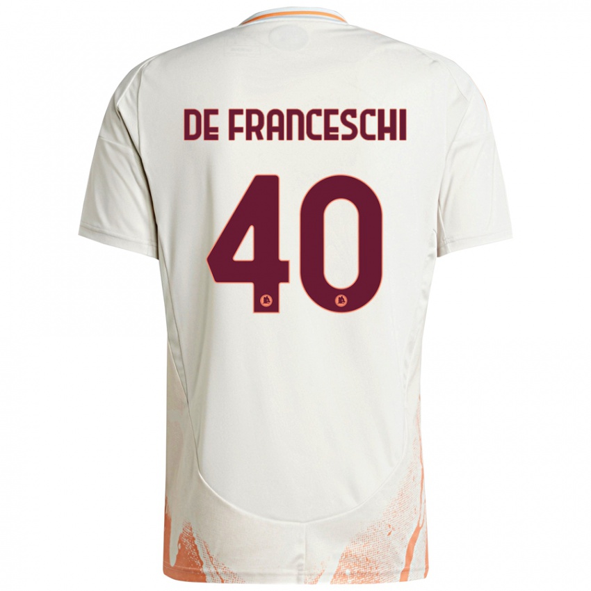 Enfant Maillot Leonardo De Franceschi #40 Crème Blanc Orange Tenues Extérieur 2024/25 T-Shirt Belgique