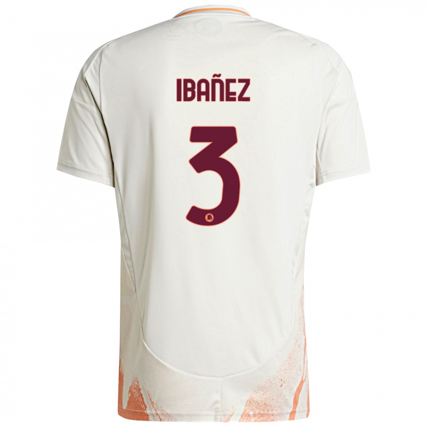 Kinderen Roger Ibanez #3 Crème Wit Oranje Uitshirt Uittenue 2024/25 T-Shirt België