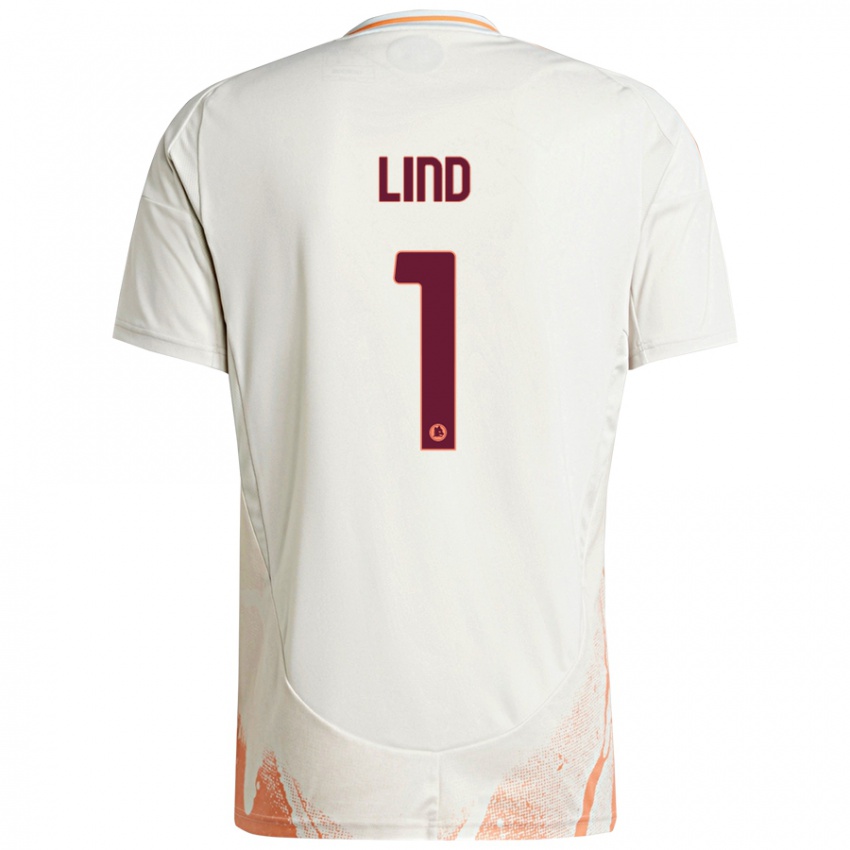 Enfant Maillot Emma Lind #1 Crème Blanc Orange Tenues Extérieur 2024/25 T-Shirt Belgique