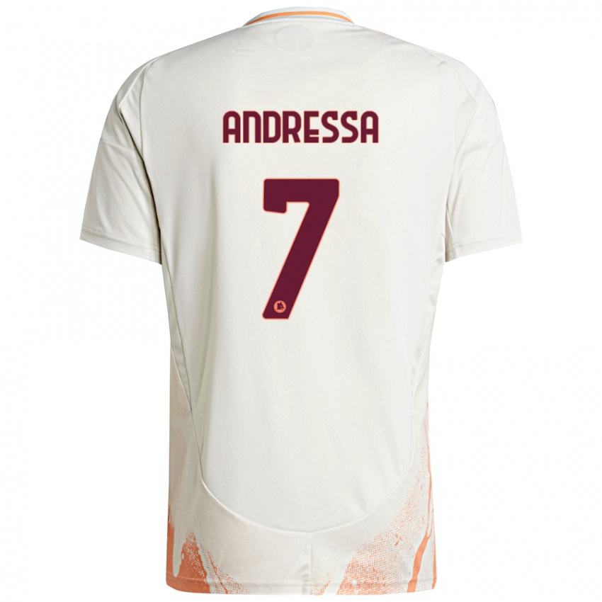 Enfant Maillot Andressa #7 Crème Blanc Orange Tenues Extérieur 2024/25 T-Shirt Belgique