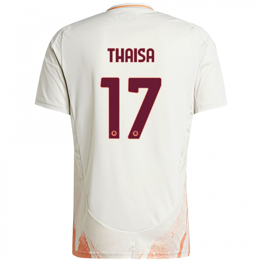 Enfant Maillot Thaisa #17 Crème Blanc Orange Tenues Extérieur 2024/25 T-Shirt Belgique