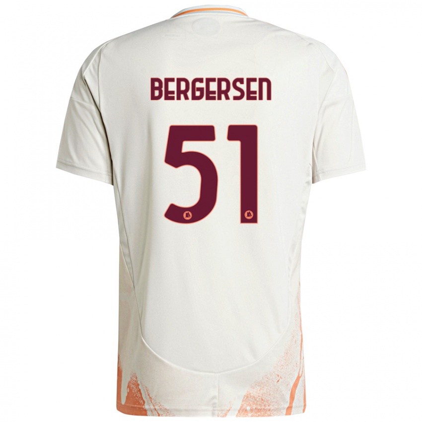 Enfant Maillot Mina Bergersen #51 Crème Blanc Orange Tenues Extérieur 2024/25 T-Shirt Belgique