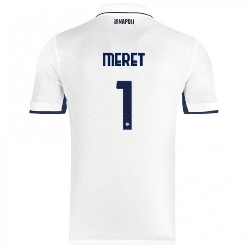 Enfant Maillot Alex Meret #1 Blanc Bleu Royal Tenues Extérieur 2024/25 T-Shirt Belgique