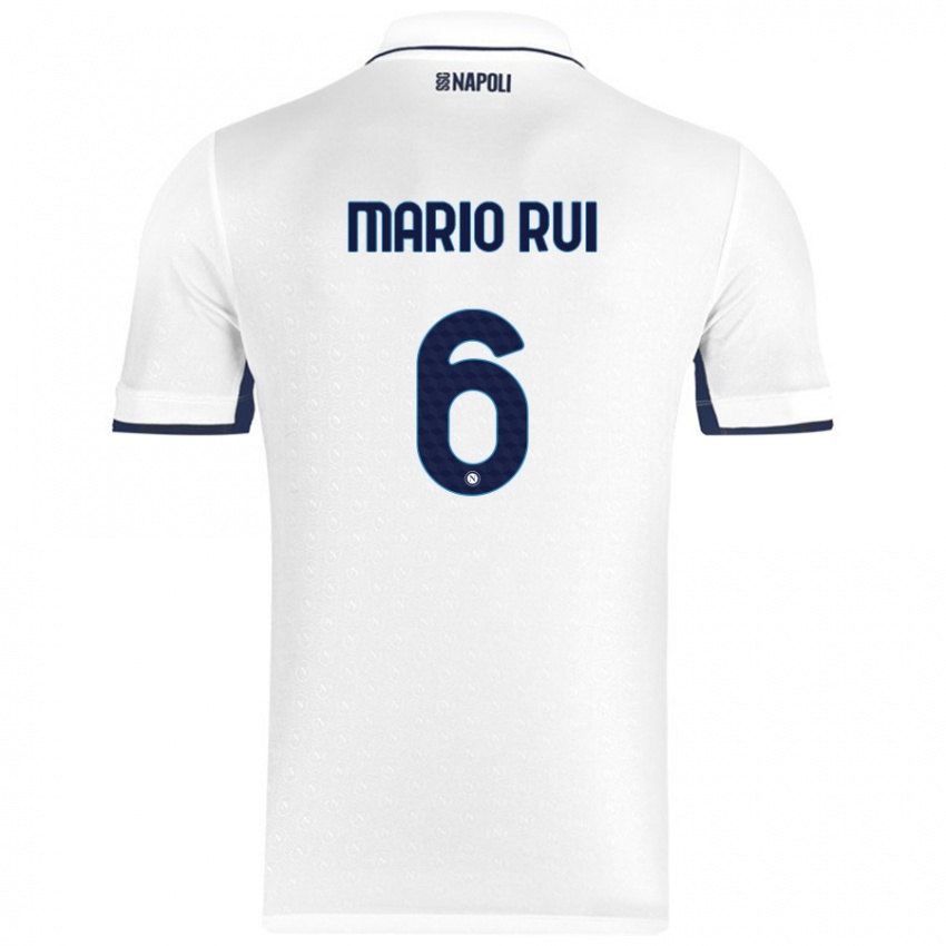 Kinderen Mario Rui #6 Wit Koningsblauw Uitshirt Uittenue 2024/25 T-Shirt België