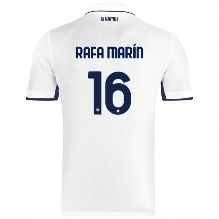 Kinderen Rafa Marín #16 Wit Koningsblauw Uitshirt Uittenue 2024/25 T-Shirt België