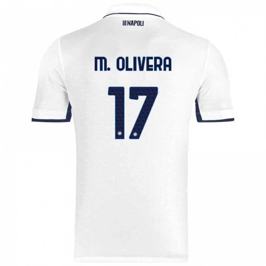 Kinderen Mathias Olivera #17 Wit Koningsblauw Uitshirt Uittenue 2024/25 T-Shirt België