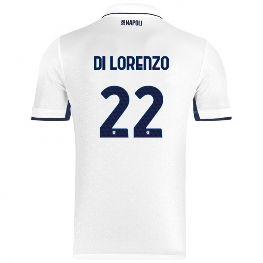 Kinderen Giovanni Di Lorenzo #22 Wit Koningsblauw Uitshirt Uittenue 2024/25 T-Shirt België