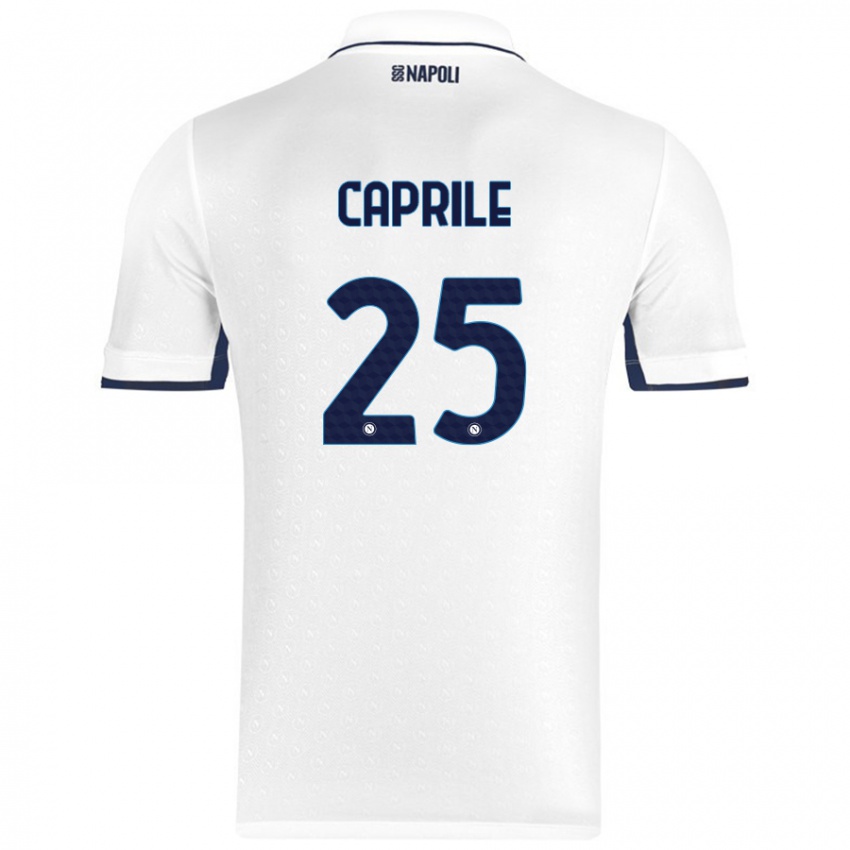 Kinderen Elia Caprile #25 Wit Koningsblauw Uitshirt Uittenue 2024/25 T-Shirt België