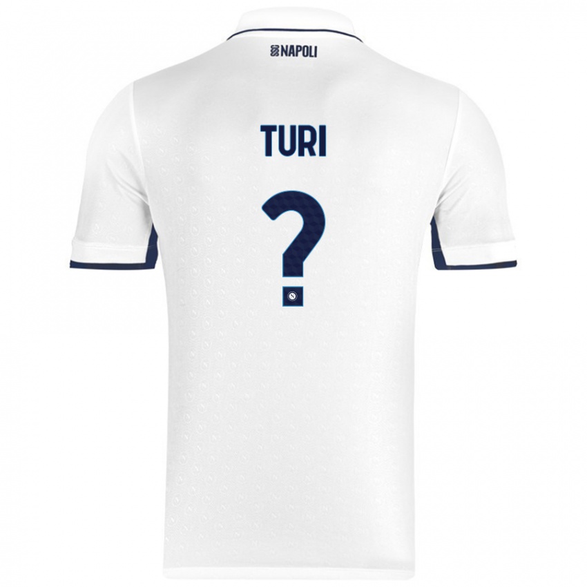 Enfant Maillot Claudio Turi #0 Blanc Bleu Royal Tenues Extérieur 2024/25 T-Shirt Belgique