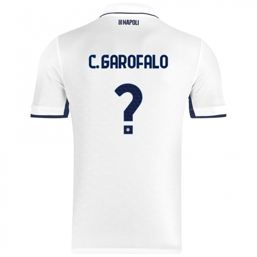 Kinderen Christian Garofalo #0 Wit Koningsblauw Uitshirt Uittenue 2024/25 T-Shirt België