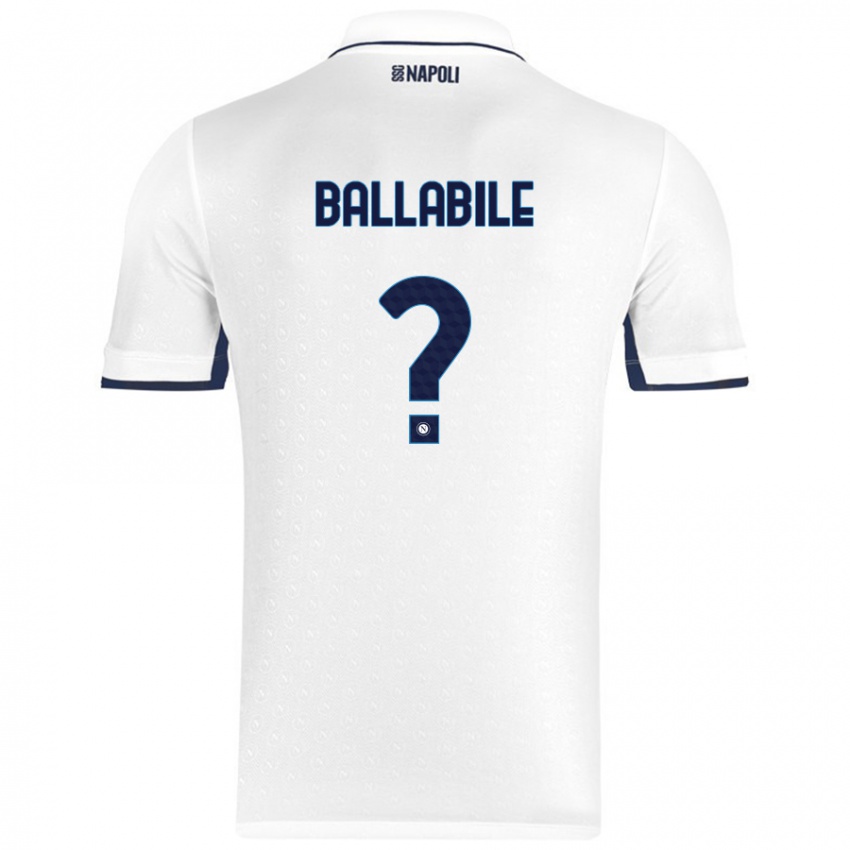 Kinderen Ernesto Ballabile #0 Wit Koningsblauw Uitshirt Uittenue 2024/25 T-Shirt België