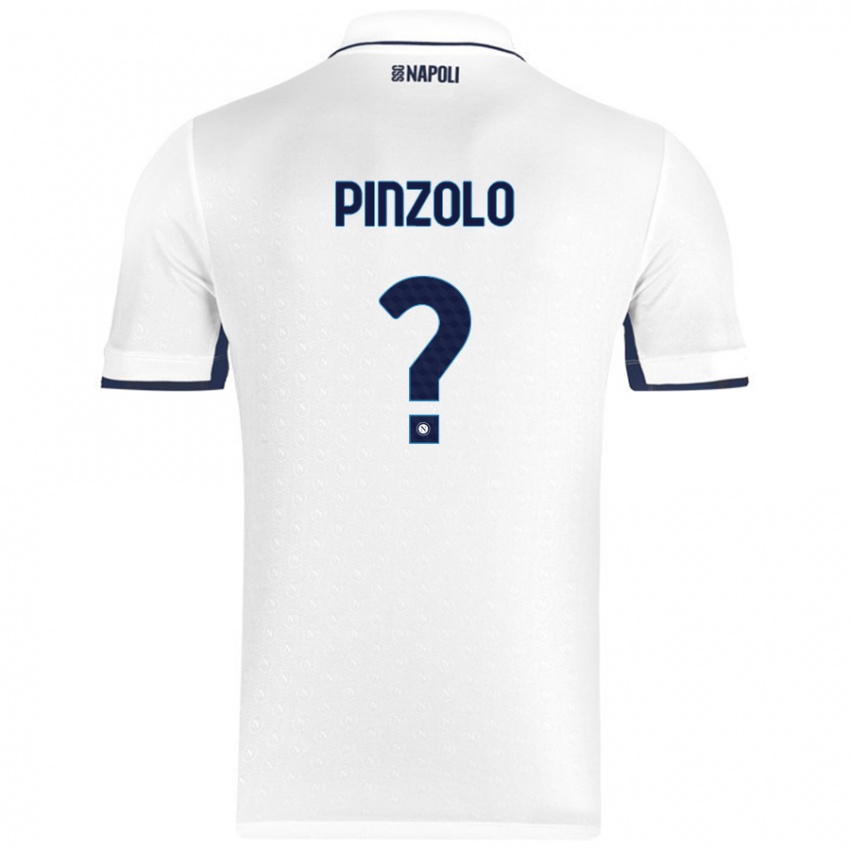 Kinderen Giandiego Pinzolo #0 Wit Koningsblauw Uitshirt Uittenue 2024/25 T-Shirt België