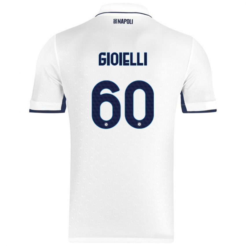 Kinderen Francesco Gioielli #60 Wit Koningsblauw Uitshirt Uittenue 2024/25 T-Shirt België