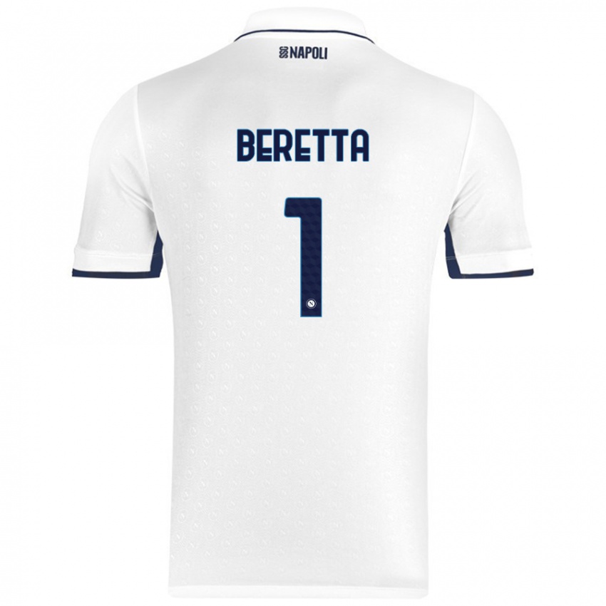 Kinderen Beatrice Beretta #1 Wit Koningsblauw Uitshirt Uittenue 2024/25 T-Shirt België