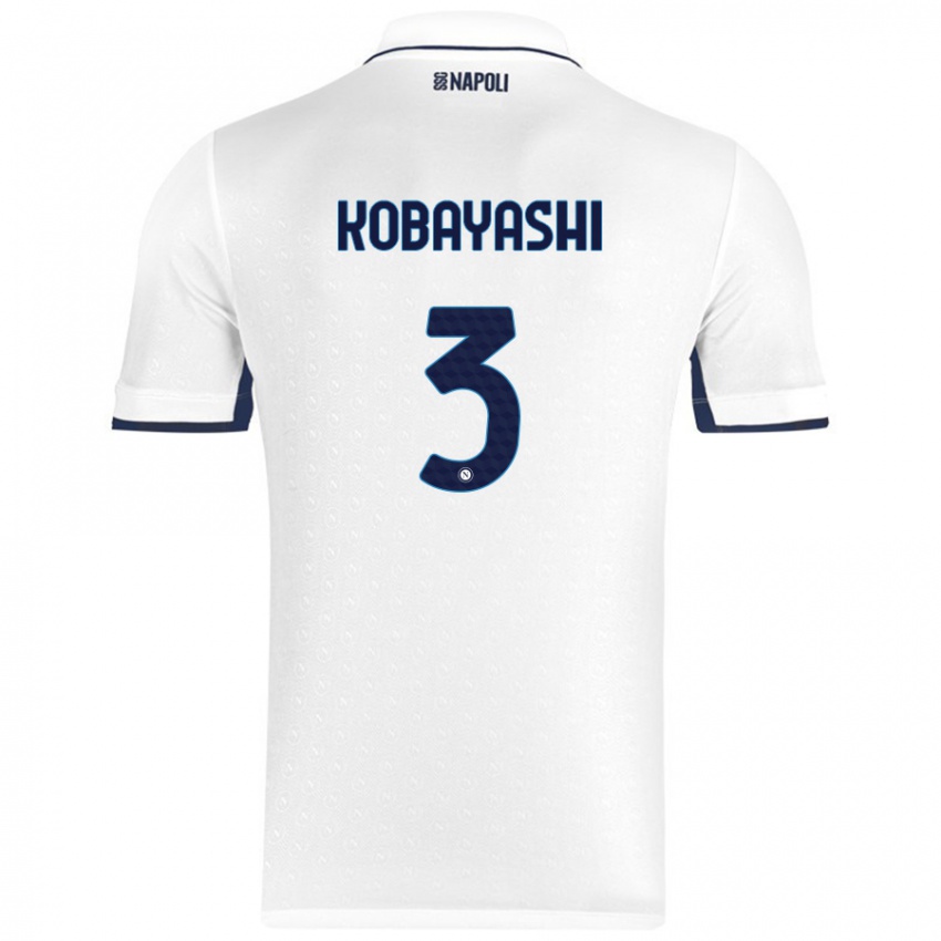 Kinderen Miharu Kobayashi #3 Wit Koningsblauw Uitshirt Uittenue 2024/25 T-Shirt België