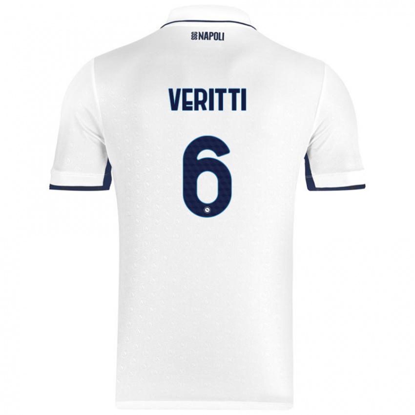 Kinderen Federica Veritti #6 Wit Koningsblauw Uitshirt Uittenue 2024/25 T-Shirt België