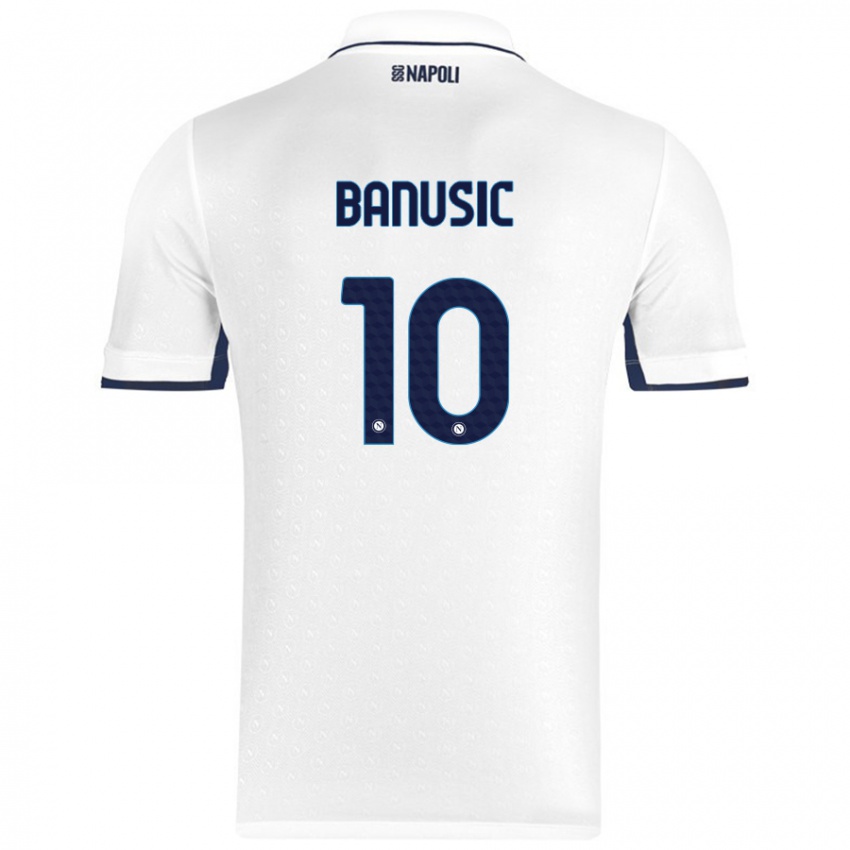 Kinderen Marija Banušić #10 Wit Koningsblauw Uitshirt Uittenue 2024/25 T-Shirt België