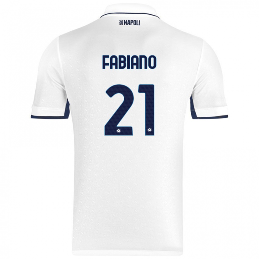 Kinderen Francesca Fabiano #21 Wit Koningsblauw Uitshirt Uittenue 2024/25 T-Shirt België