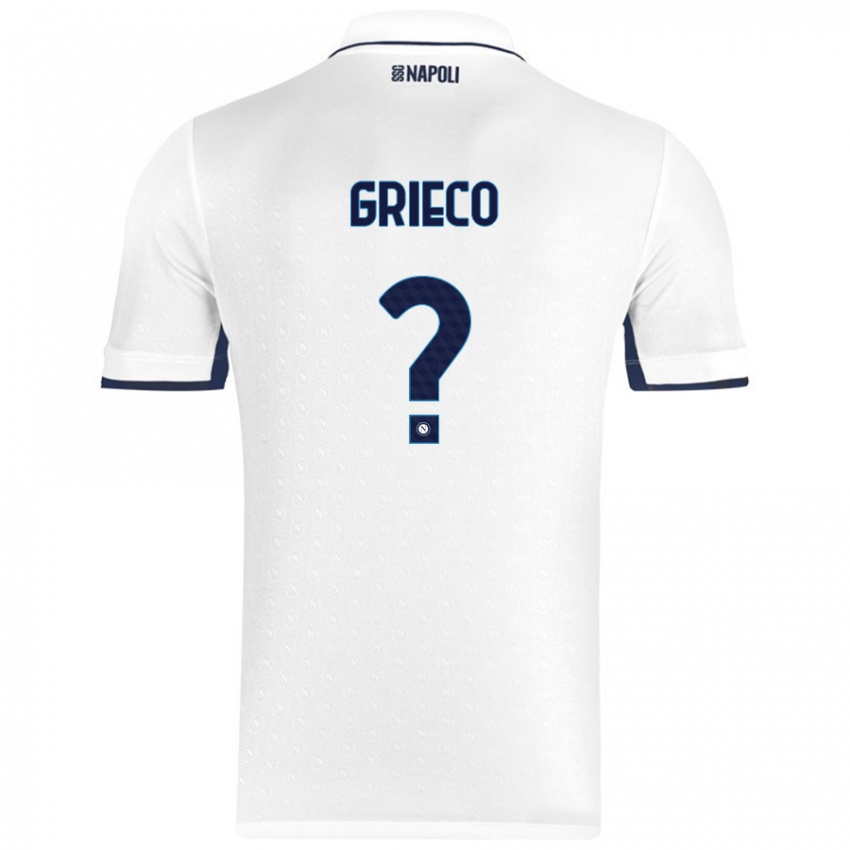 Enfant Maillot Alessandro Grieco #0 Blanc Bleu Royal Tenues Extérieur 2024/25 T-Shirt Belgique