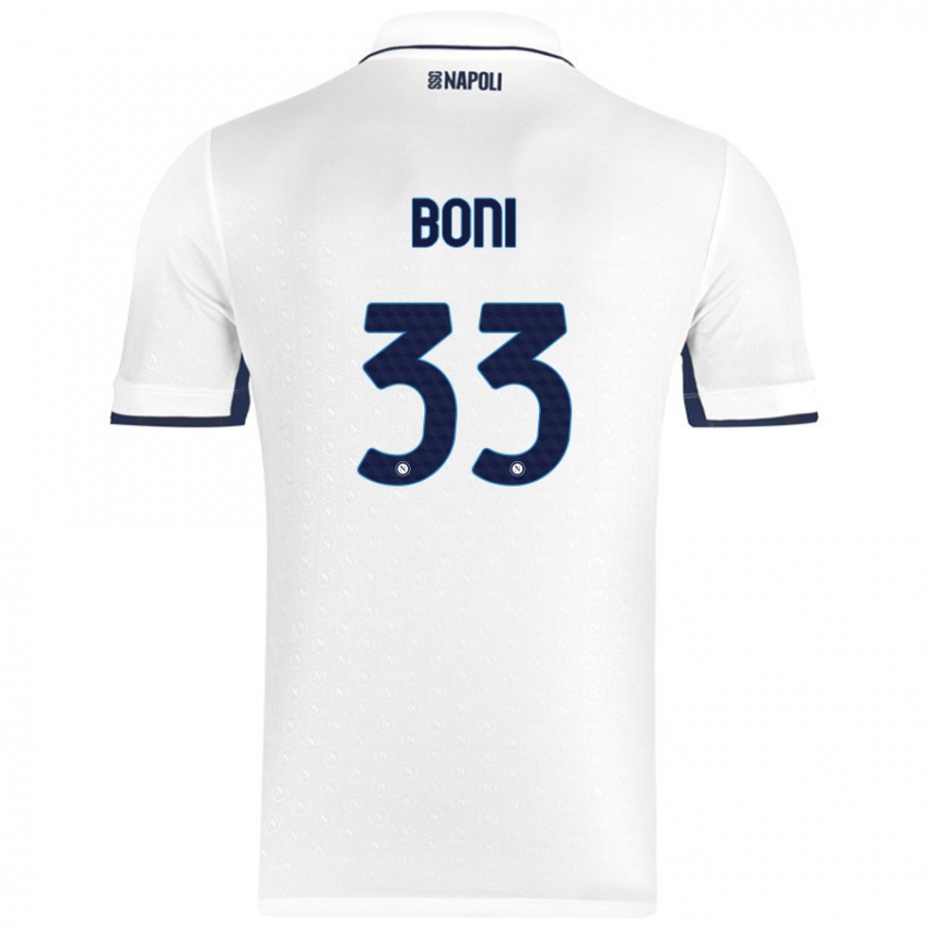 Kinder Landry Boni #33 Weiß Königsblau Auswärtstrikot Trikot 2024/25 T-Shirt Belgien