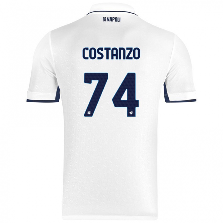 Kinder Davide Costanzo #74 Weiß Königsblau Auswärtstrikot Trikot 2024/25 T-Shirt Belgien