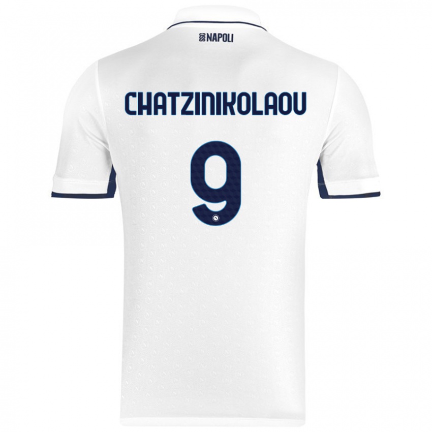 Kinderen Despoina Chatzinikolaou #9 Wit Koningsblauw Uitshirt Uittenue 2024/25 T-Shirt België