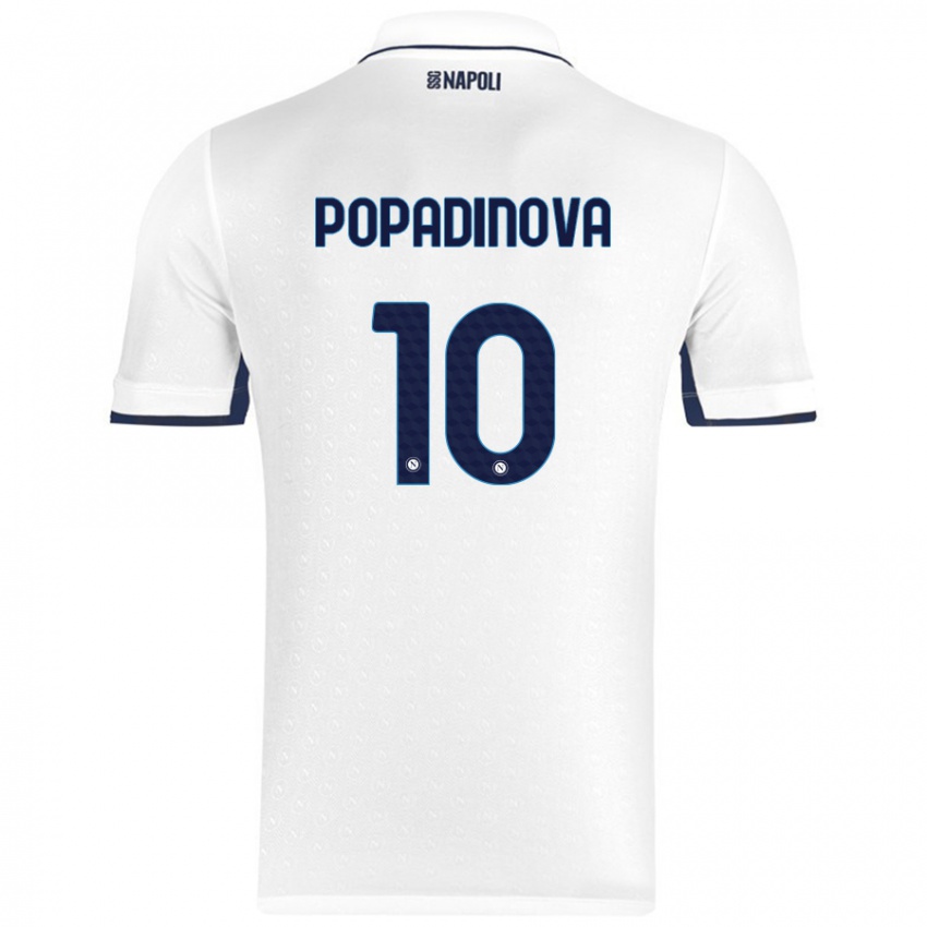 Kinderen Evdokiya Popadinova #10 Wit Koningsblauw Uitshirt Uittenue 2024/25 T-Shirt België