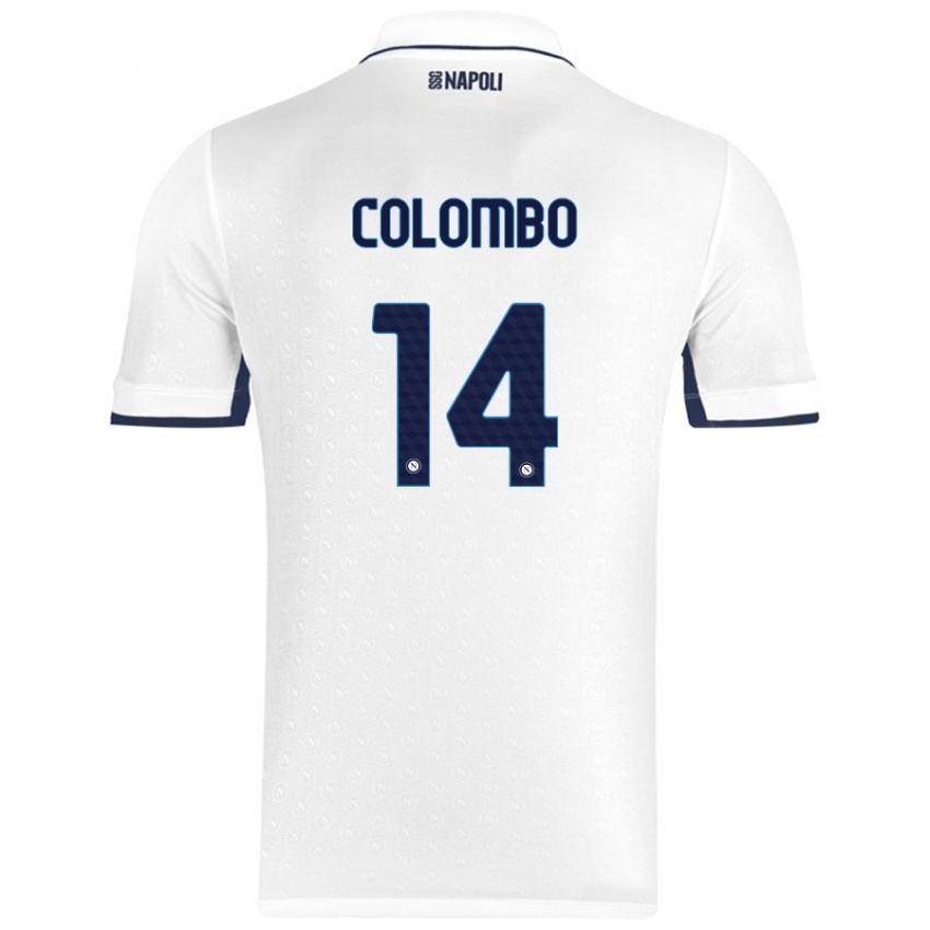 Kinder Sofia Colombo #14 Weiß Königsblau Auswärtstrikot Trikot 2024/25 T-Shirt Belgien