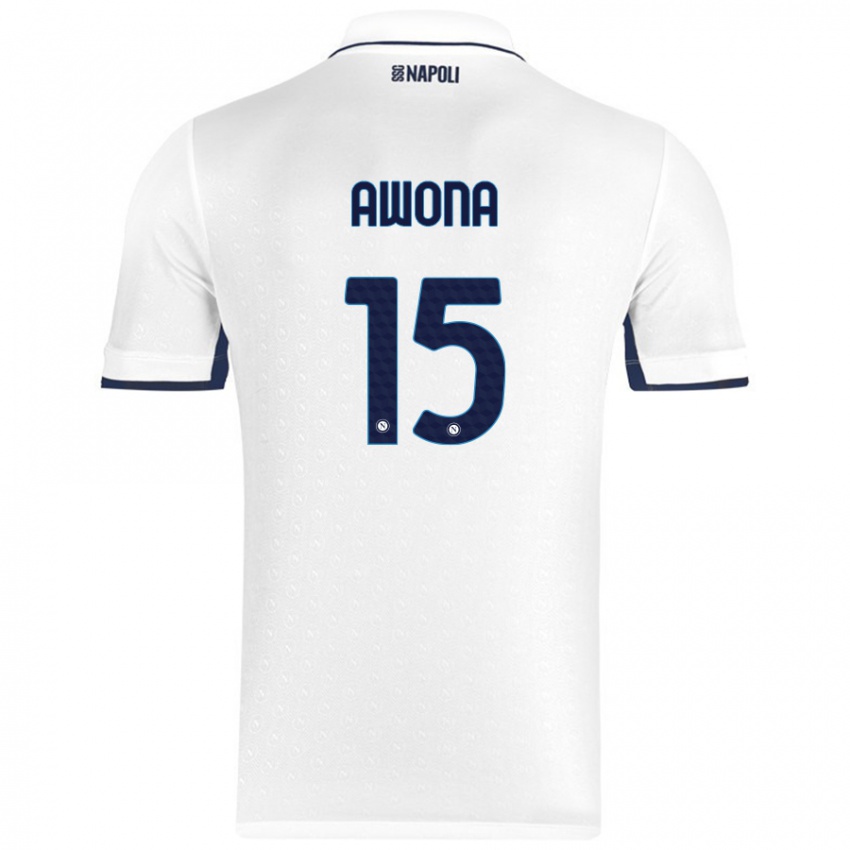 Enfant Maillot Aurelle Awona #15 Blanc Bleu Royal Tenues Extérieur 2024/25 T-Shirt Belgique