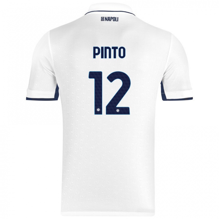 Kinderen Ciro Pinto #12 Wit Koningsblauw Uitshirt Uittenue 2024/25 T-Shirt België