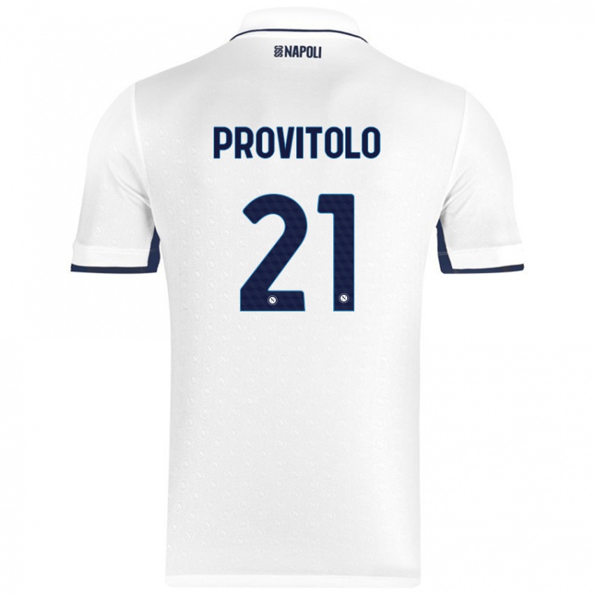 Kinderen Vincenzo Provitolo #21 Wit Koningsblauw Uitshirt Uittenue 2024/25 T-Shirt België