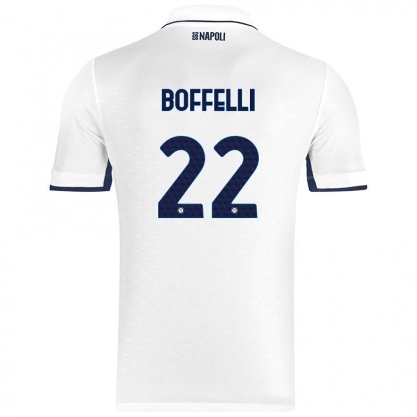 Kinder Valerio Boffelli #22 Weiß Königsblau Auswärtstrikot Trikot 2024/25 T-Shirt Belgien