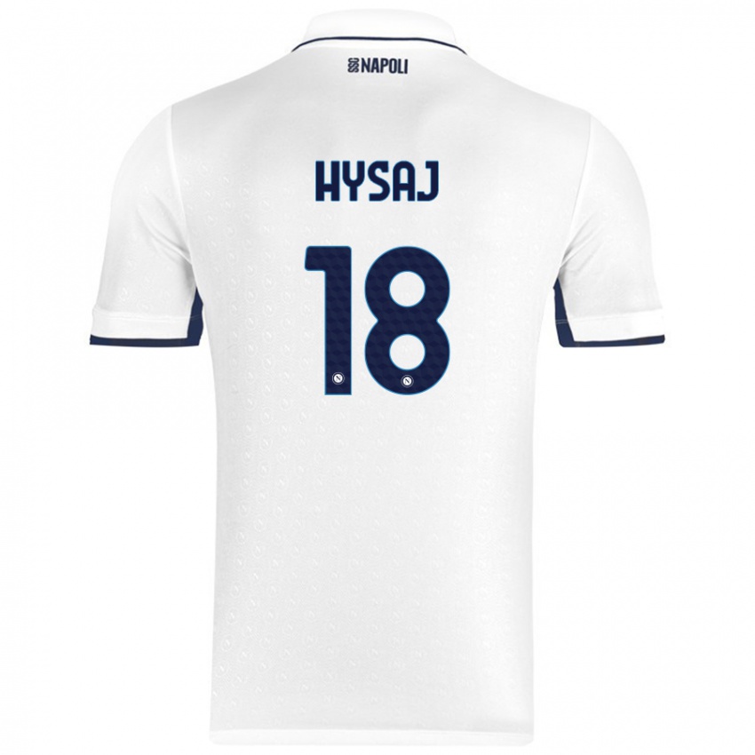 Kinderen Daniel Hysaj #18 Wit Koningsblauw Uitshirt Uittenue 2024/25 T-Shirt België