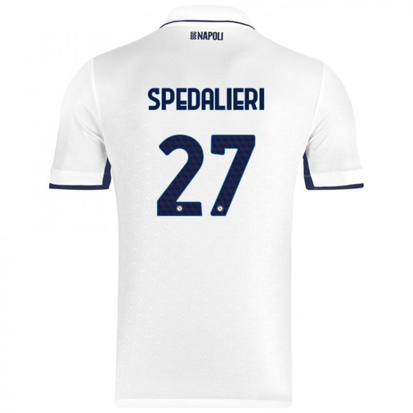 Kinderen Johnatan Andrea Spedalieri #27 Wit Koningsblauw Uitshirt Uittenue 2024/25 T-Shirt België