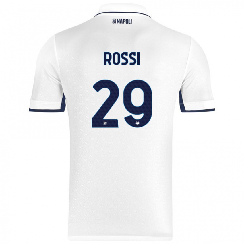 Kinderen Francesco Rossi #29 Wit Koningsblauw Uitshirt Uittenue 2024/25 T-Shirt België