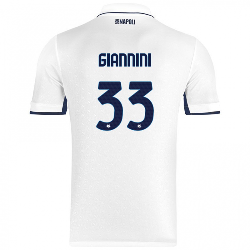 Kinder Enrico Giannini #33 Weiß Königsblau Auswärtstrikot Trikot 2024/25 T-Shirt Belgien