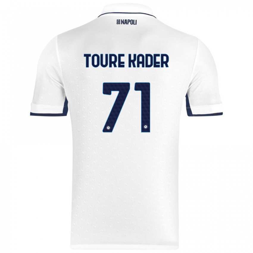 Kinderen Aziz Toure Kader #71 Wit Koningsblauw Uitshirt Uittenue 2024/25 T-Shirt België