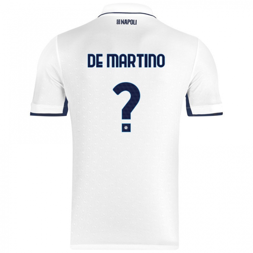 Kinderen Enrico Pio De Martino #0 Wit Koningsblauw Uitshirt Uittenue 2024/25 T-Shirt België