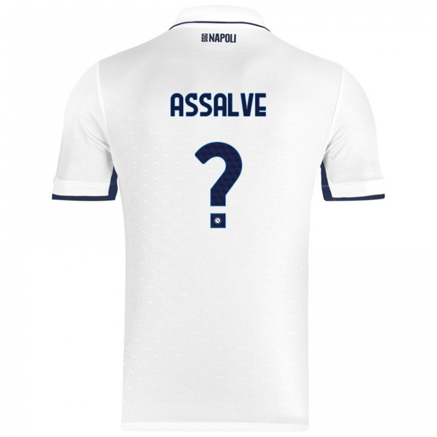 Kinderen Luca Assalve #0 Wit Koningsblauw Uitshirt Uittenue 2024/25 T-Shirt België