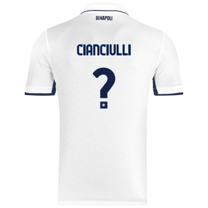 Kinderen Antonio Cianciulli #0 Wit Koningsblauw Uitshirt Uittenue 2024/25 T-Shirt België