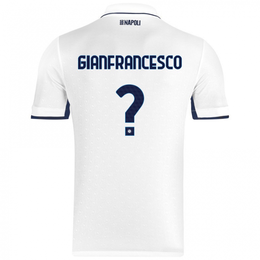 Kinder Sergio Gianfrancesco #0 Weiß Königsblau Auswärtstrikot Trikot 2024/25 T-Shirt Belgien