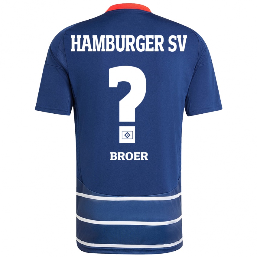 Enfant Maillot Yannick Tim Bröer #0 Bleu Foncé Tenues Extérieur 2024/25 T-Shirt Belgique