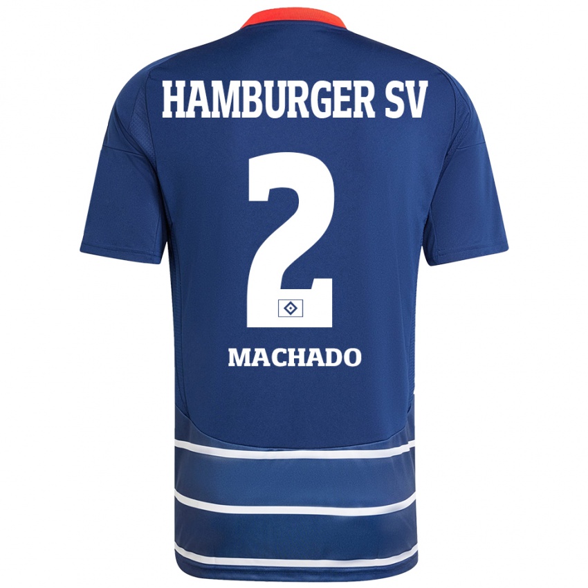 Enfant Maillot Kilian Hölscher Machado #2 Bleu Foncé Tenues Extérieur 2024/25 T-Shirt Belgique